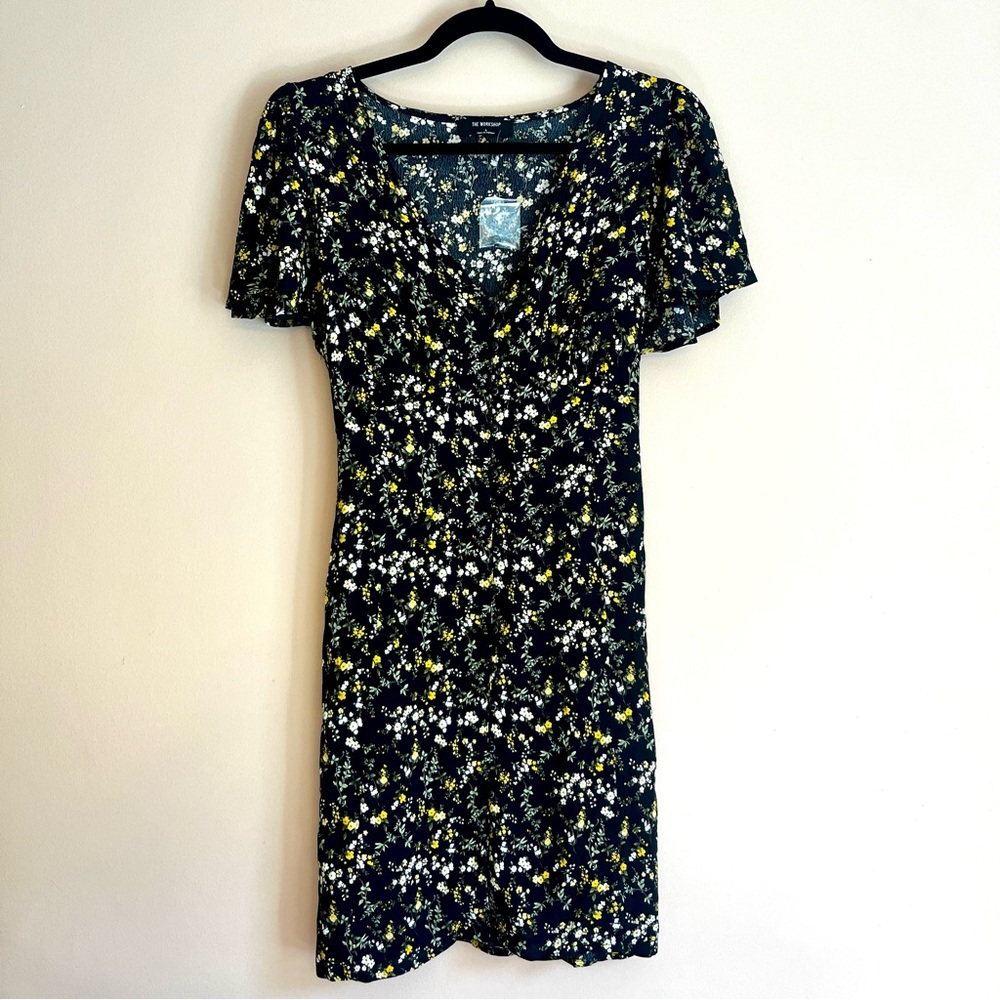 Workshop Republic Clothing Black and Yellow Floral Midi Dress
